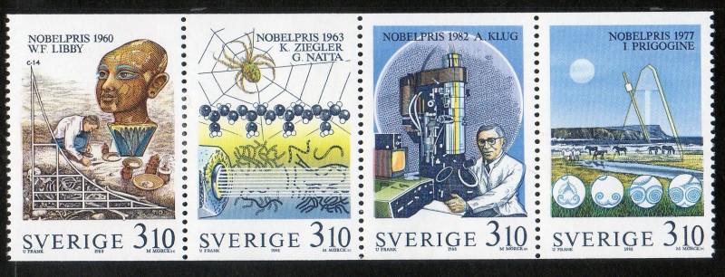 Michel 1516/19  Nobel prize winners  4 v