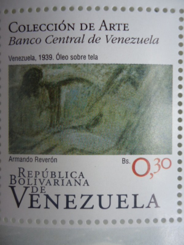 Venezuela 1939 ,Oleo sobre tela. Colección de Arte: Autor Armando Riverón, 5 de 6 sellos.