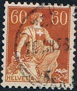 ALEGORÍA DE HELVETIA 1917-22. Y&T Nº 165