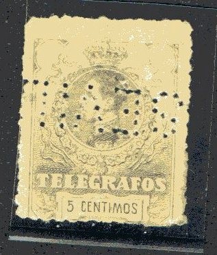 Alfonso XIII - Telégrafos - Taladrado