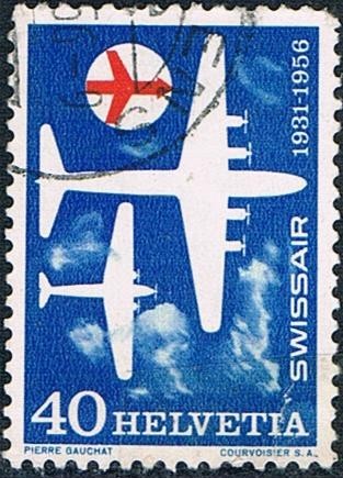 25 ANIV DE LA COMPAÑIA AEREA SWISSAIR. Y&T Nº 575