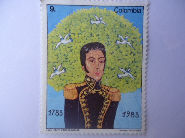 Simón Bolivar (1783-1830)- Dibujo de la niña  Edith Vargas Muñoz - 1983 (Bolivar)
