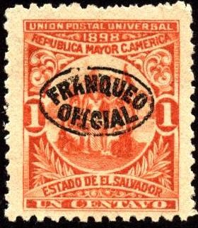 República mayor de Centro América. UPU 1898. sobreimpreso franqueo oficial