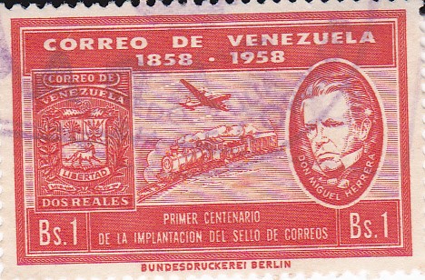 1º centenario de la implantación del sello de correos 1858-1958