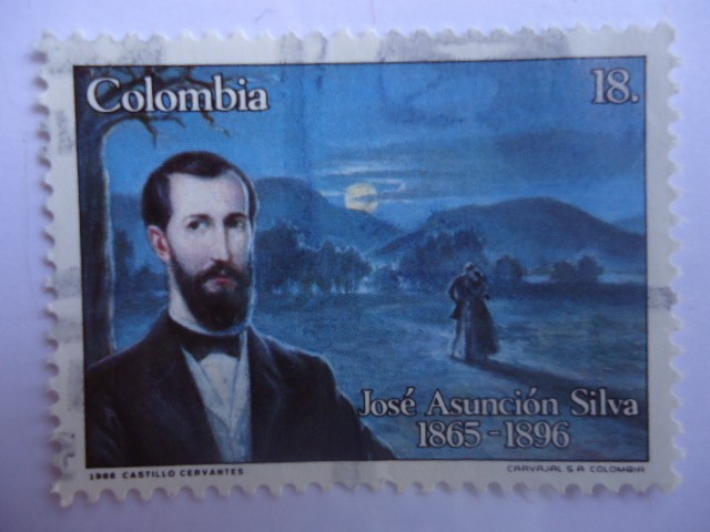 José Asunción Silva (1865-1896) Poeta Colombiano (Dib. Castillo Cervantes)