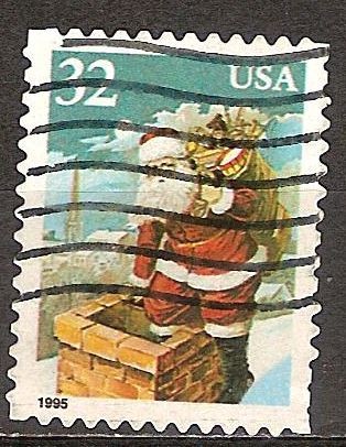 Santa Claus en la chimenea.