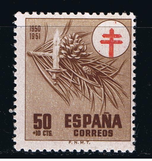 Edifil  1086  Pro Tuberculosos. Cruz de Lorena en rojo.  