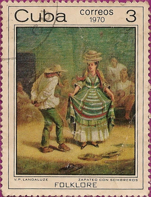Folklore. Zapateo con Sombreros por V.P. Landaluze.