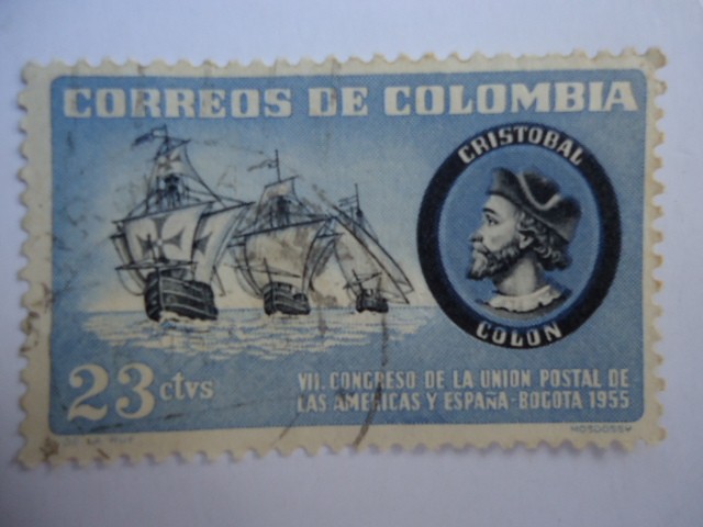 Cristobal Colon. VII.Centenario de la Union Postal de las Américas y España--Bogotá 1955.