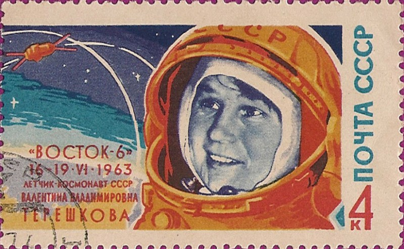 El grupo de vuelo V. F. Bykov y V. V. Tereshkova a bordo del 