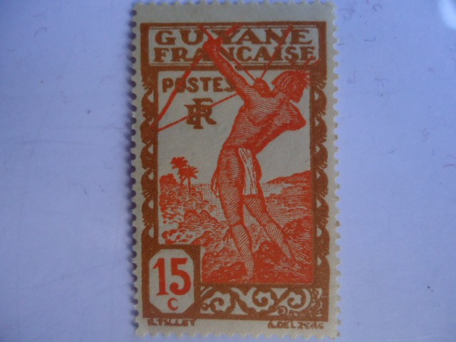 Territoire Guyane - Nativo cazador-Colonias y territorios Francés.