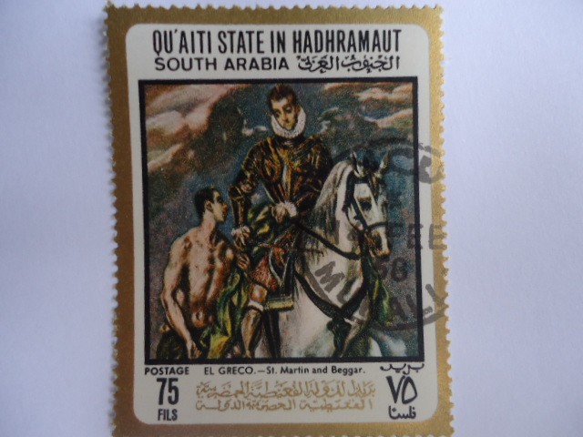 Aden-Protectorados-South Arabia-Pintura: de El Greco- St. Martín  and  Beegar (San Martín de Loba y 