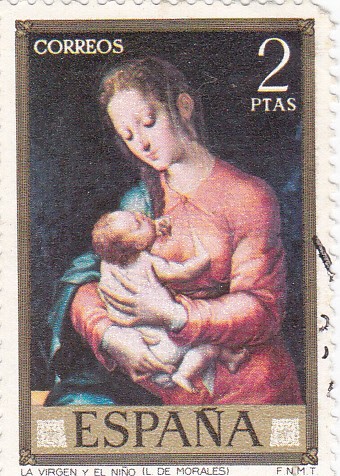 PINTURA- La Virgen y el niño (L.Morales)    (G)