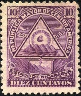 Escudo antiguo de Nicaragua. UPU 1898