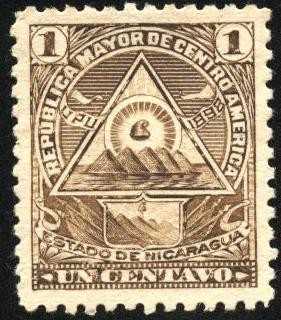 Escudo antiguo de Nicaragua. UPU 1898.