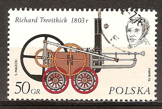 Richard Trevithick y su locomotora de 1803.