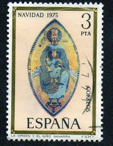 Navidad 1975 - La Virgen y el Niño (Santuario de San Miguel, Navarra)