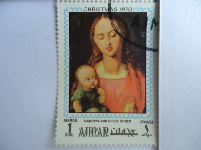 Pintura.-Ajman-  Madonna and Child -Pintor:Albrecht Durer
