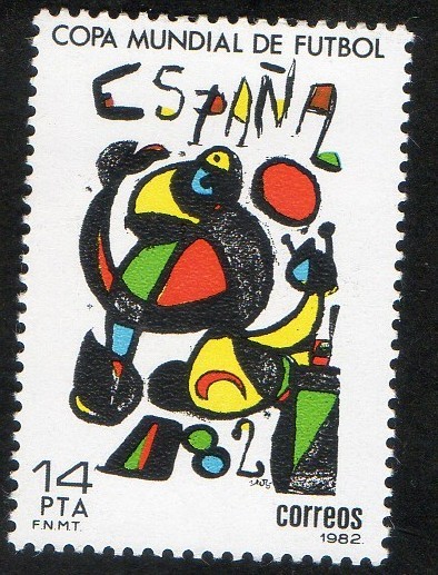 2644- Copa Mumdial De Fútbol ESPAÑA'82.Cartel anunciador, obra de Juan Miró.