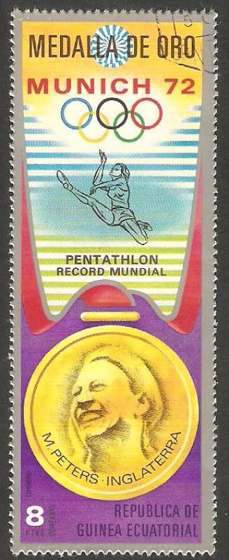 Medalla de oro en Munich 72, M. Peters en Pentathlon