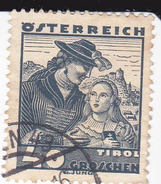 Mujer y niña del Tirol