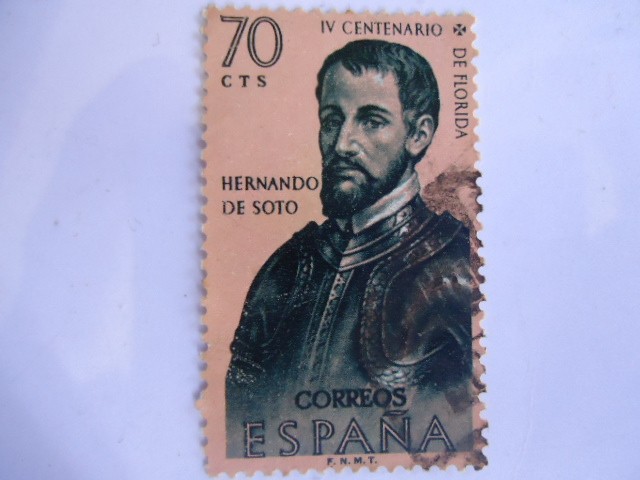 Forjadores de América.-.Hernando de Soto-IV Centenario del descubrimiento de la Florida. Ed:1303