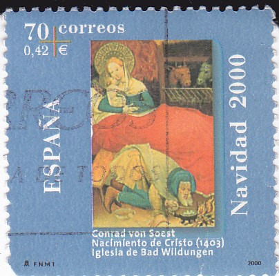 NAVIDAD- 2000-Nacimiento de Cristo del retablo de la iglesia de Bad Wildungen (Alemania)    (H)