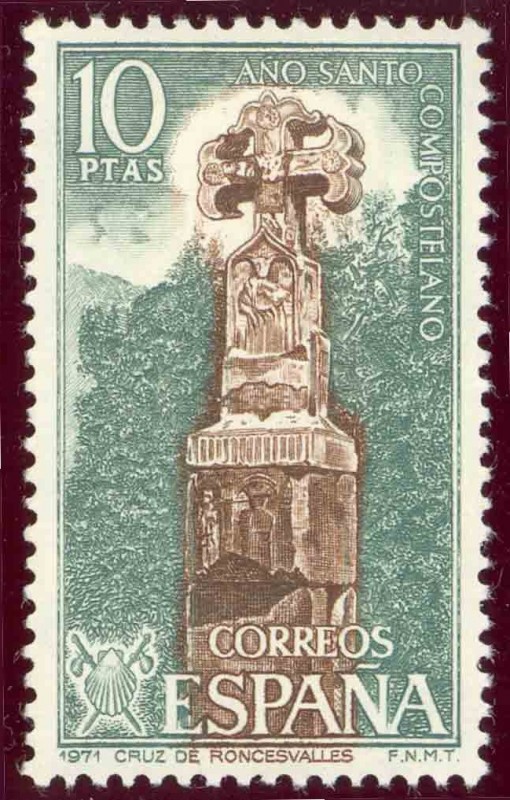 1971 Año Santo Compostelano. Cruz de Rondesvalles. Navarra. Edifi:2053