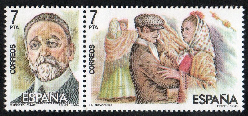 2764/65-  Maestros de la Zarzuela. sello doble.
