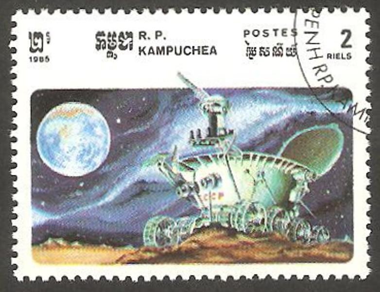Kampuchea - 541 - Conquista espacial, vehículo lunar soviético