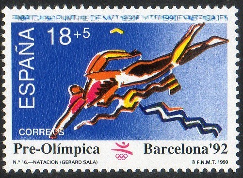 3077- Barcelona ' 92. V Serie Pre-olímpica. Natación.