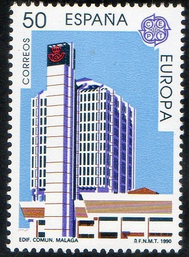 3059- Europa. Establecimientos Postales. Edificio de comunicaciones de Málaga.