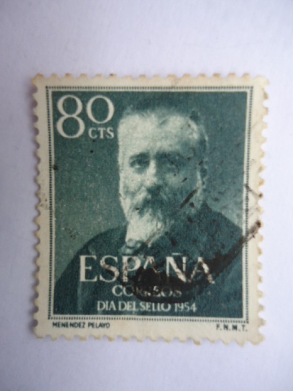 Ed:1142- Día del Sello.-Marcelino Menéndez y Pelayo (1856-1912)