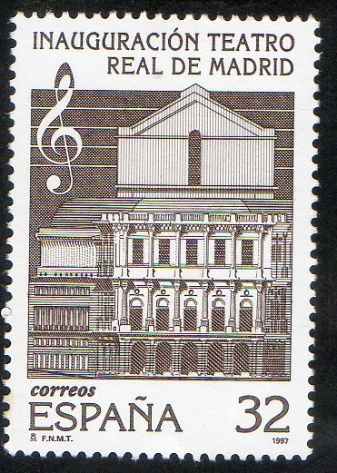 3515- Ignaguración del Teatro Real de Madrid.  Fachada principal del Teatro.