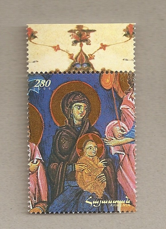 Fresco Virgen María y Niño