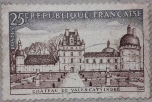 chateau de valencay -indre- republique francaise. postes robert cami 1960