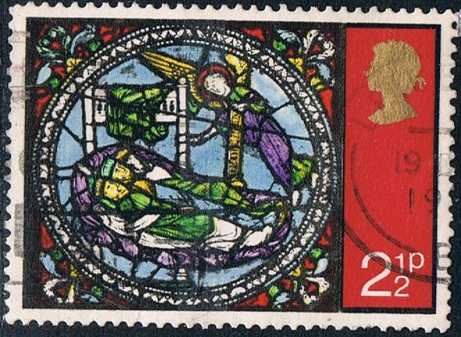 NAVIDAD 1971. VIDRIERAS DE LA CATEDRAL DE CANTERBURY. SUEÑO DE LOS MAGOS. Y&T Nº 650