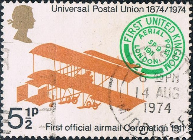 CENT. DE LA U.P.U. PRIMER CORREO POR TRANSPORTE AEREO. Y&T Nº 726