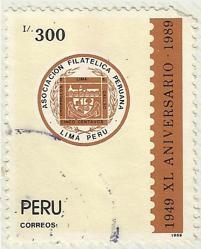 ANIVERSARIO DE LA ASOCIACION FILATELICA PERUANA