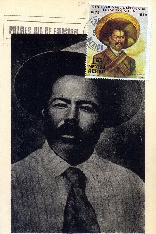 Tarjeta máxima de México.-primer día Francisco Villa Centenario de su natalicio 1878-1978