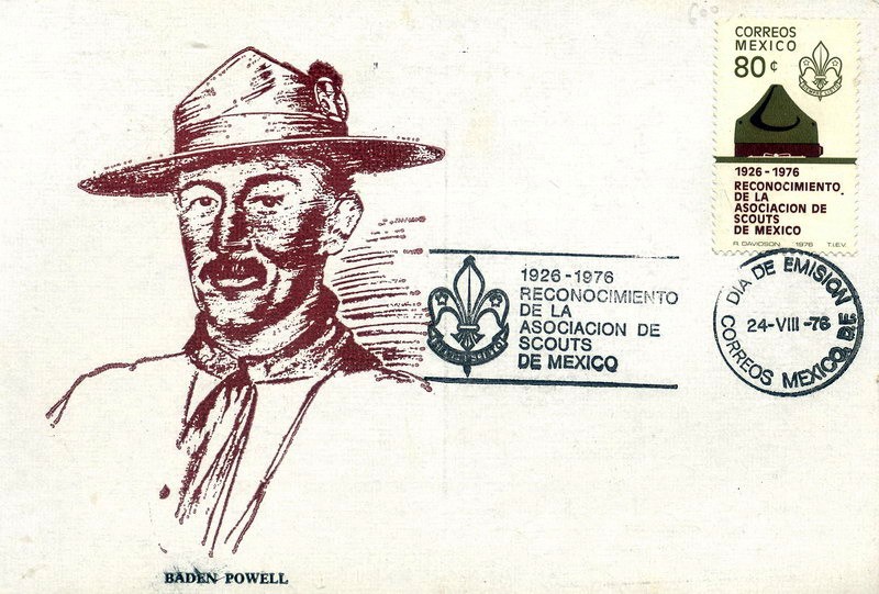 Tarjeta Máxima de México.-primer día.-50 aniv. reconociniento asoc. de scouts de México