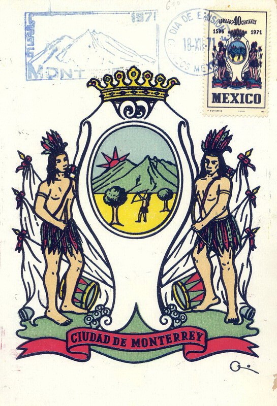 Tarjeta Máxima-primer día.-357 aniv de la fundación de Monterrey