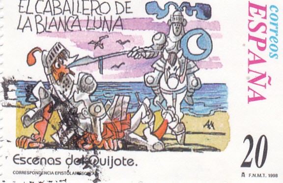 Escenas del Quijote- EL CABALLERO DE LA BLANCA LUNA     (j)