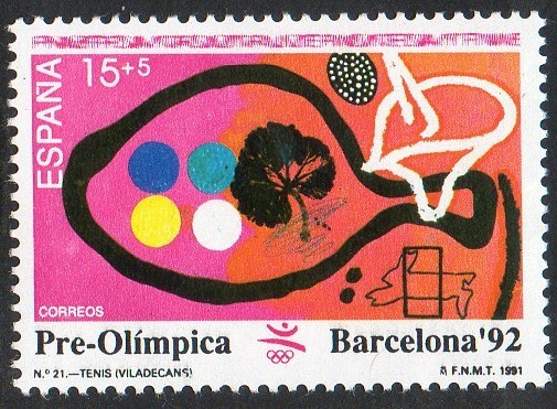 3134-  Barcelona ' 92.  VII Serie Pre-olímpica. Tenis.