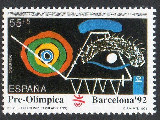 3136-  Barcelona ' 92.  VII Serie Pre-olímpica.  Tiro olimpico.