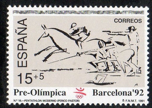 3104-   Barcelona ' 92.  VI Serie Pre-olímpica. Penthanlón.