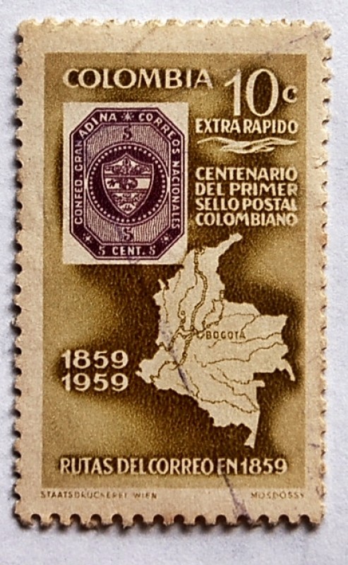 Centenario del Primer sello postal Colombiano