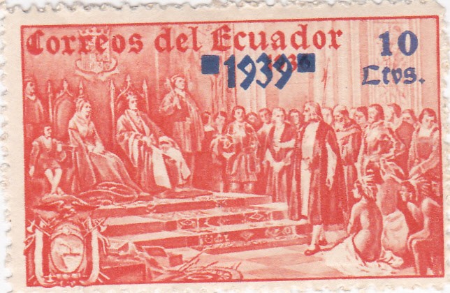 Cristobal Colón presentando indígenas