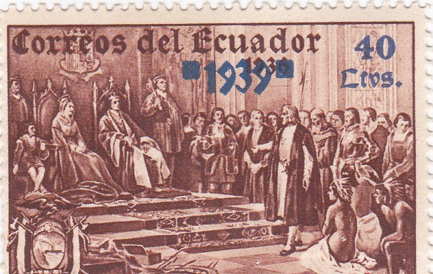 Cristobal Colón presentando indígenas
