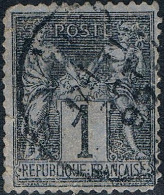 GRUPO ALEGÓRICO PAZ Y COMERCIO TIPO SAGE 1877-80. Y&T Nº 83